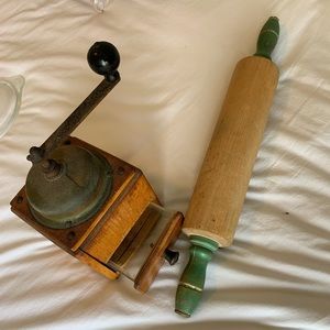 Antique Coffee Grinder and rolling pin